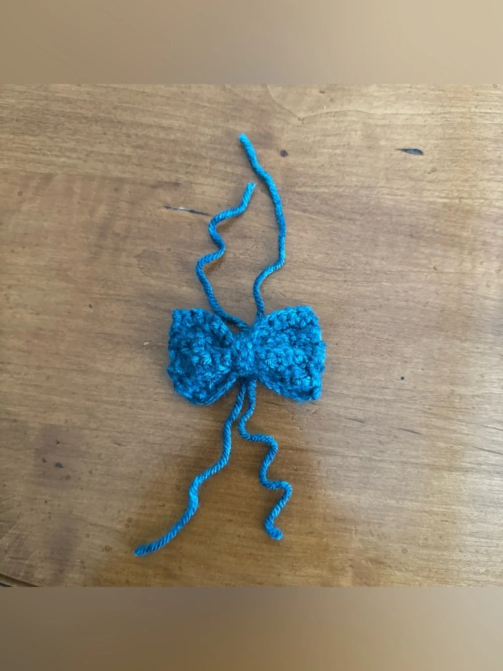 Brand New Hand Crochet Dog/Cat Bow Tie Embellishment For Collar; XS/S size/Ocean